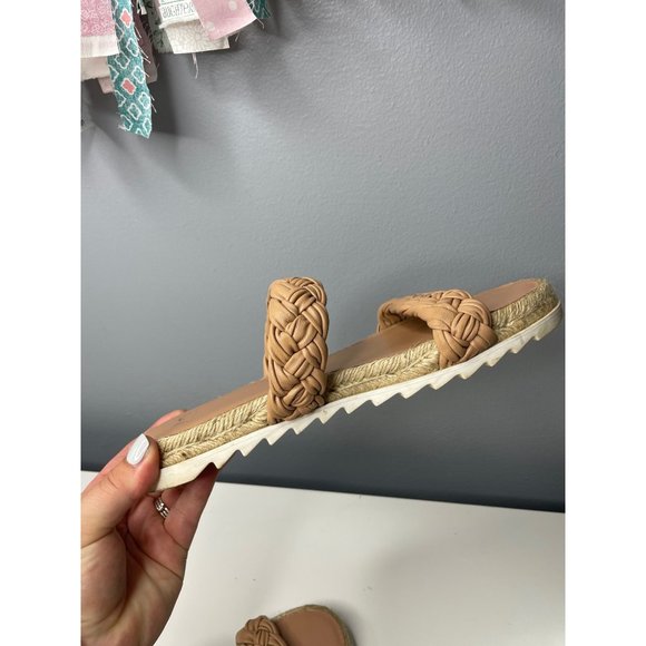 MARC FISHER jamie tan braided slide sandals 8.5 - Picture 7 of 8